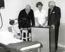 View: h00119 Staff member demonstrating equipment, City General Hospital / Fir Vale Infirmary (latterly Northern General Hospital), Fir Vale, c. 1950s