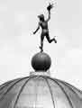 View: s32265 Figure of Mercury on top of the newly refurbished Lyceum Theatre,  No.55 Norfolk Street