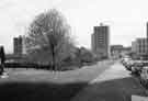 View: s32925 Bolsover Street showing Netherthorpe flats to the left and centre, with University buildings to the right