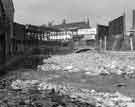 View: s33830 Sheffield Flood of 1958: Debris by London Road bridge from flooding