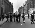 View: s33884 Installation of Master Cutler, Sir Eric Mensforth showing the procession crossing Church Street 