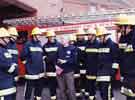 View: s34381 South Yorkshire Fire and Rescue Service, firemen at fire station, Wellington Street