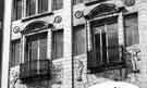 View: s34509 Stone carving relief by Alfred Tory and W. F. Tory on the White building, Fitzalan Square 