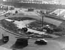 View: s34652 Construction of Sheaf Square roundabout looking towards Sheffield Midland railway station