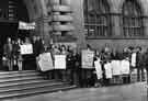 View: s35334 NALGO demonstration outside the Town Hall, Pinstone Street