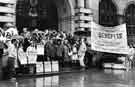 View: s35335 NALGO pickets outside the Town Hall, Pinstone Street