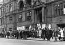 View: s35340 Council tenants Rents dispute outside the Town Hall, Surrey Street showing David Blunkett (1st right)