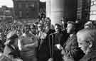 View: s35386 Arthur Scargill speaking at a Miners' support rally at the City Hall, Barkers Pool