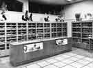 View: s35896 Interior of Brightside and Carbrook Cooperative Society, Castle House (No.1) department store, Angel Street showing ladies gloves and accessories and umbrellas