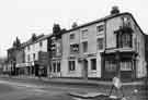 View: s36428 Shops and public houses on Ecclesall Road showing (left to right) No.118 Devonshire Arms public house; Nos.114-116 Franklins Bed Centre; No.112 Osbert Skinner, jewellers; No.110 S. L. Whitfield and Son, newsagents and No.108 The New Inn