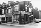 View: s38533 Nos.212-216 London Road showing (left to right) Imperial Cafe (Nos.216-218); V. Freeborough, shoe and shoe repairs (No.214) and Swycher Bros., house furnishers (No. 212) at junction with Grosvenor Square