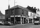 View: s38536 Nos.161-169 London Road at junction with Bennett Street showing (left to right) Contract Hire Television Co.: London Road Car Centre, motor dealers; Fashion Foundations and M. Newman (Tailors) Ltd (No.169)