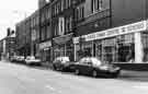 View: s38626 Shops on London Road, Sharrow showing (right to left) Sleepers Choice Divan Centre and Furnishings Direct