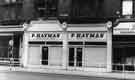 View: s39181 Shops on Church Street showing (left to right) Vincent and Co. (Tailors) Ltd (No.54); P.Hayman, bookmakers (Nos. 50-52) and Newcastle Upon Tyne Permanent Building Society (N.48)