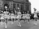 View: s40588 Majorettes at the Sheffield Festival parade outside the Town Hall, Pinstone Street