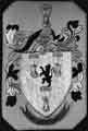 View: s40633 Worrall family coat of arms as embroidered by the Worrall Women's Institute and drawn by W. Wardale