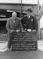 View: s40639 Laying of the foundation stone by Edwin Talbot Sutherland, founder of E. T. Sutherland and Son Ltd and Frederick Charles Honeysett at Waleswood Food Factory, Kiveton