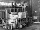 View: s40739 Samuel Fox and Company, Stocksbridge Works with general view of the 80 ton arc furnace from the charging bay, with the control room on the right c.1958