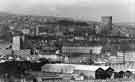 View: s41057 View from Highfield looking North towards the University of Sheffield showing Arts Tower (back right) Moore Street electricity sub station (centre) and Arnold Laver timber yards (foreground)