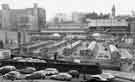 View: s41875 Construction of the new Pond Street bus station showing Fiesta nightclub (right) and Sheffield Polytechnic (left and centre)