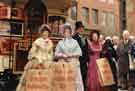 Horse tram No.15, Sheffield's first tram, seen here on Church Street with ladies in Victorian costume