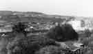 View: s42133 Construction of Meadowhall Shopping Centre from Tyler Street showing Wincobank Hill in background