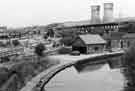 View: s42146 View of Tinsley Cooling Towers and Tinsley Viaduct with (left) Blackburn Meadows Sewage Works