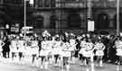 View: s42185 Majorettes marching up Barkers Pool in the 1960s