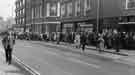 View: s42196 Pensioners queuing for butter rations (because of the European Economic Community (EEC) butter mountain) on Division Street