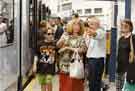 View: s42397 Directing passengers at the Supertram stop on Commercial Street 