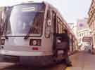 View: s42398 Supertram stop on Commercial Street being shown to the press prior to its launch on 21st March 1994