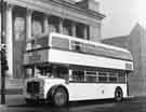 View: s42427 Sheffield Transport bus No.519-1958-AEC/Park Royal Bridgemaster outside the City Hall, Barkers Pool