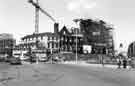 View: s42647 Construction of Orchard Square Shopping Centre showing Leopold Street (left) and Fargate and the Goodwin Fountain (right)