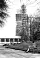 View: s42885 Construction of the Arts Tower, University of Sheffield, No.12 Bolsover Street as seen from Weston Park showing the University Library (foreground)