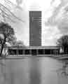 View: s42907 Arts Tower, University of Sheffield, No.12 Bolsover Street from Weston Park showing the University Library (centre)