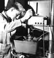 View: s42951 An operator controls the machining of a die for a carving fork. Cutlery Research Council laboratories