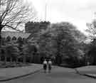 View: s42985 Firth Hall, University of Sheffield, Western Bank as seen from Weston Park c.1950