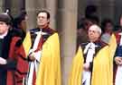 View: s43014 Clergy outside Sheffield Cathedral, Church Street at the funeral of the Sheffield comedienne, Marti Caine