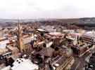 View: s43171 View of City Centre from top of the Town Hall showing Surrey Street and the Central Library (right), Crucible and Lyceum Theatres (centre) and St. Marie's RC Cathedral (left) 