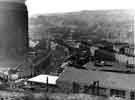 View: s43172 View of Neepsend over Fairfield Road showing (left) gas holder for Neepsend Gas Works