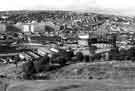 View: s43197 View of Neepsend from Parkwood Springs showing Kelvin Flats (left) and Neepsend gas holders (right)