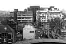 View: s43208 View from City Hall over West Street showing (bottom centre) Old Red Lion public house and (right) the former Central Schools Pupil Teacher Centre used as Education Offices, Holly Street