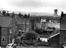 View: s43309 View of Tinsley showing (centre) Tinsley cooling towers and Tinsley Viaduct