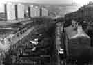 View: s43332 View over Netherthorpe and Upperthorpe from Crookes Valley Road showing (top left) Martin Street Flats, (left) Bromley Street and (centre) Blythe Street