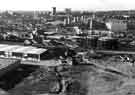 View: s43333 View over Netherthorpe and Upperthorpe from Parkwood Springs showing (top left) Netherthorpe Flats, (top right) Kelvin Flats, (centre) Martin Street flats and (right) Neepsend gas holders