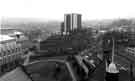 View: s43392 View from the Town Hall showing (left) Town Hall extension (foreground) Peace Gardens (centre) St.Paul's Parade and Redvers House and (right) Pinstone Street