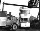 View: s43575 Tram No.536 being broken up at Thomas W. Ward Ltd., Tinsley