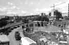 View: s43591 View of (left) St. Mary's Gate, taken from Ellin Street showing (right foreground) the construction of Staples Office World and (background) St. Mary's Square