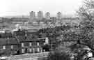 View: s43864 Upperthorpe looking towards (centre) Woodside Flats showing (foreground) boarded up terrace houses