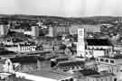 View: s43867 View over Upperthorpe showing (right) St. Vincent's RC Church, Solly Street and (centre) Kelvin Flats